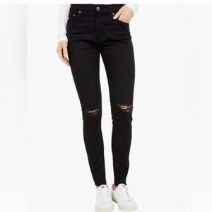 AG Adriano Goldschmeid Farrah Skinny Ankle Jeans Black Size 28 Distressed